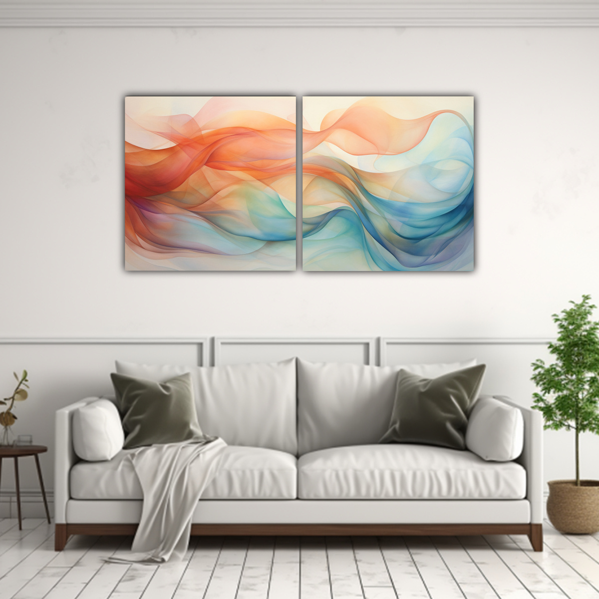 PINTURA DECORATIVA CON PATRONES ABSTRACTOS DE 140X70 CM - 2