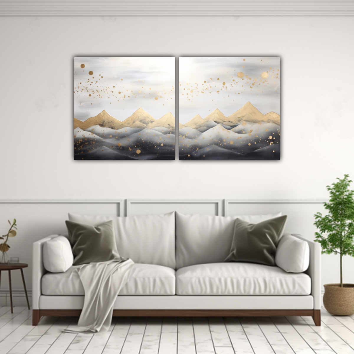PAISAJE MONTAÑOSO CON UN ELEGANTE ESTILO EN DOS 140X70 CM - 2