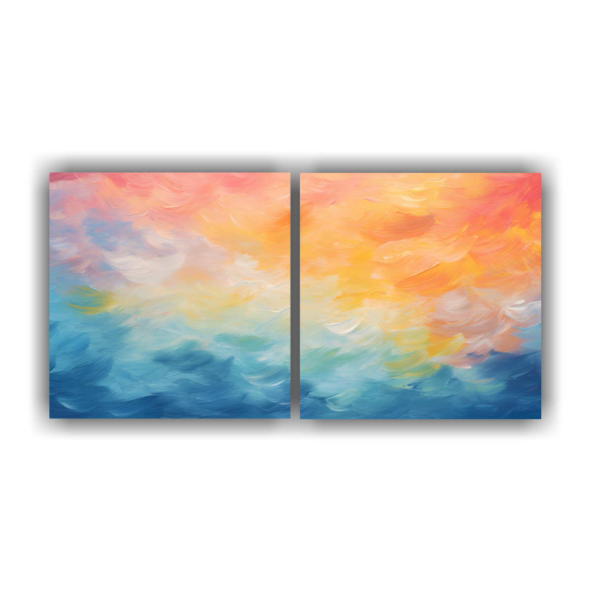 PINTURA AL ÓLEO DE DOS COMPOSICIONES CON 40X20 CM - 1