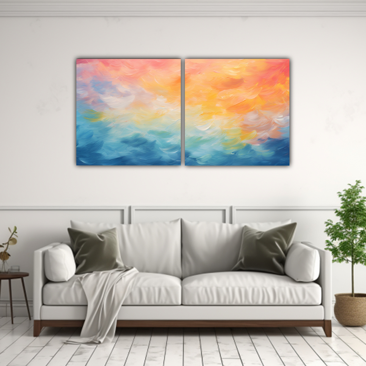 PINTURA AL ÓLEO DE DOS COMPOSICIONES CON 40X20 CM - 2