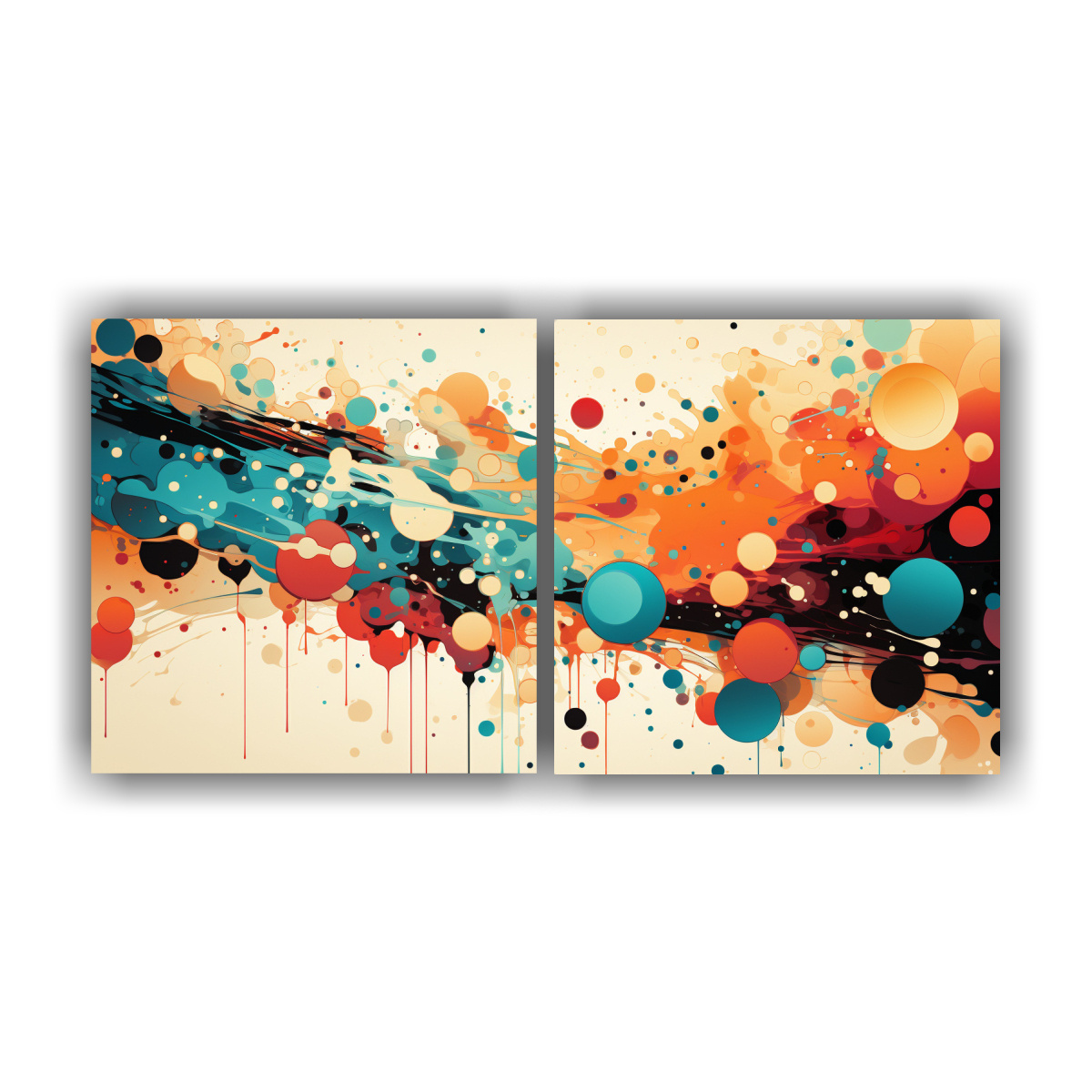 DOS COMPOSICIONES ABSTRACTAS EXPRESIVAS Y 60X30 CM - 1