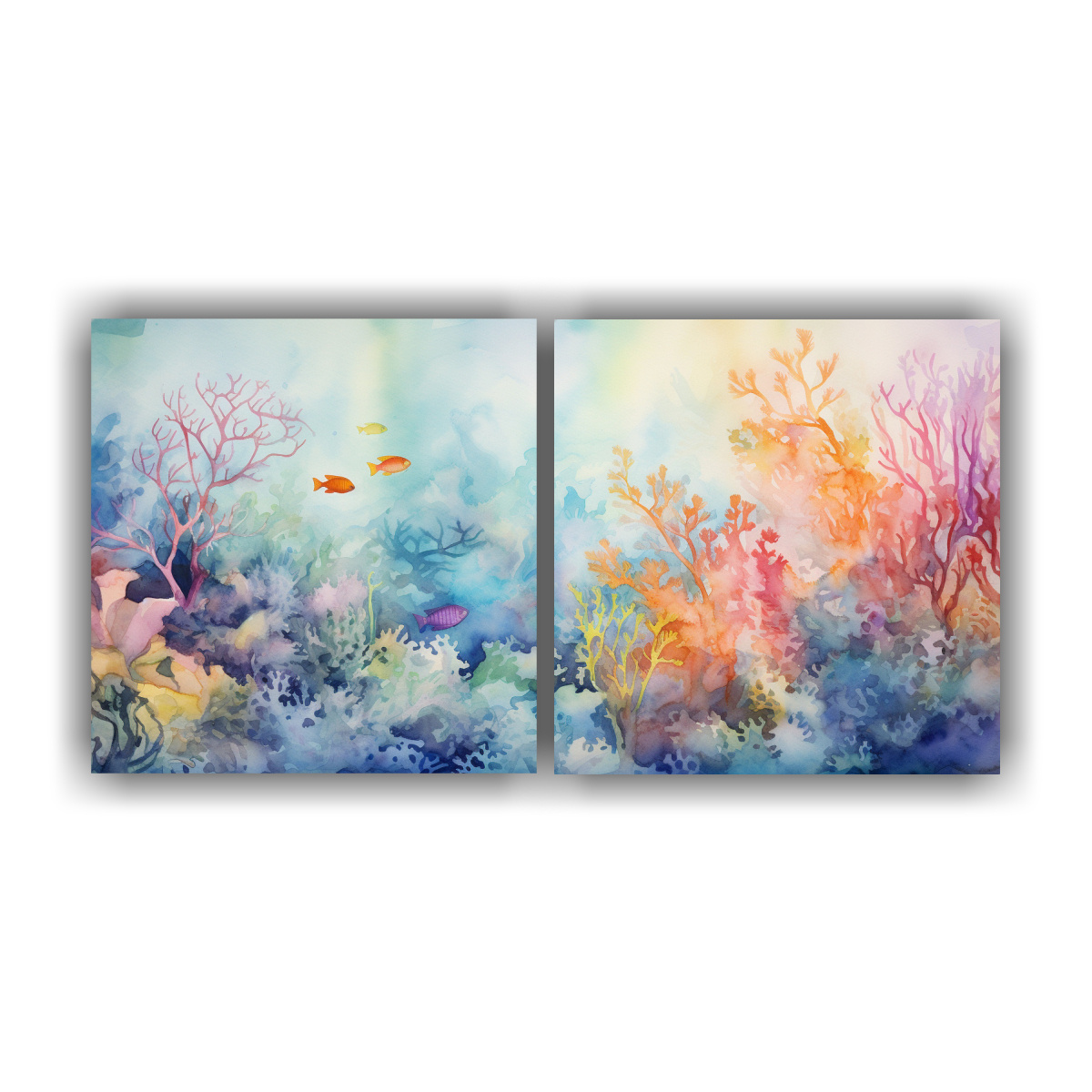 CUADROS ABSTRACTOS DE REGALO: ESCENA SUBMARINA 100X50 CM