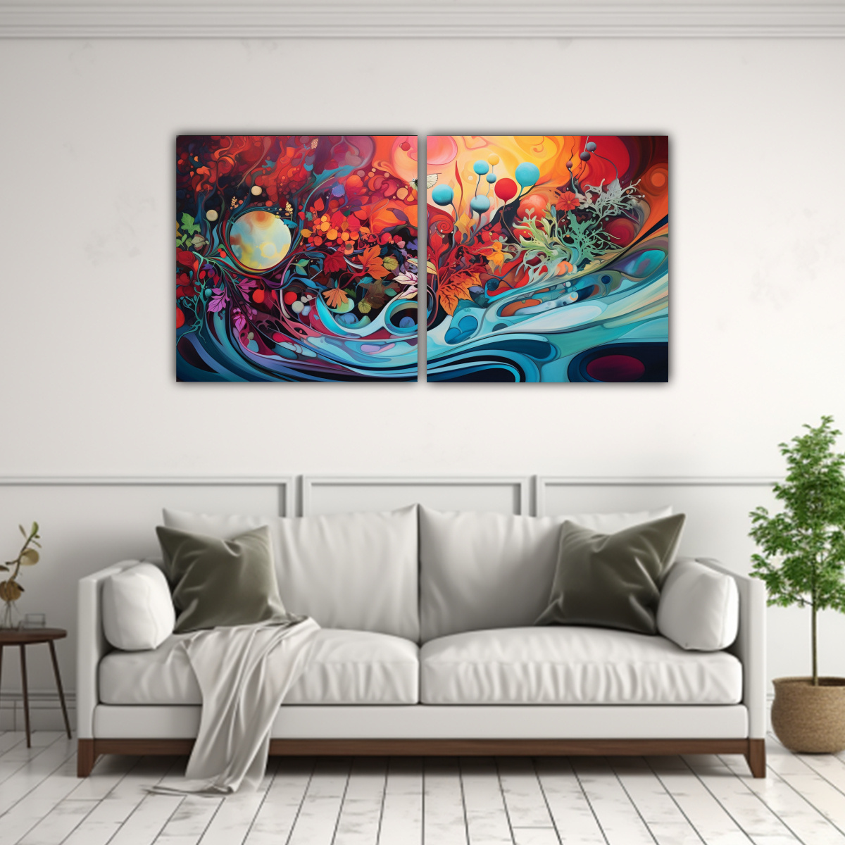 CUADRO DECORATIVO ESTILO ABSTRACTO FUSIÓN DE 120X60 CM - 2