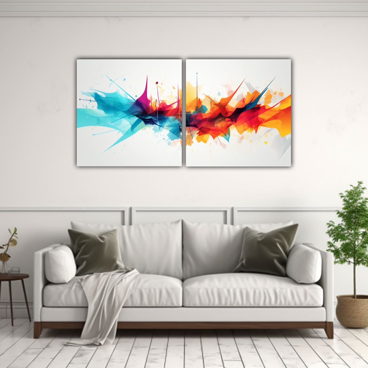 DOS COMPOSICIONES MODERNAS TEXTURA EN ABSTRACTO 160X80 CM - 2