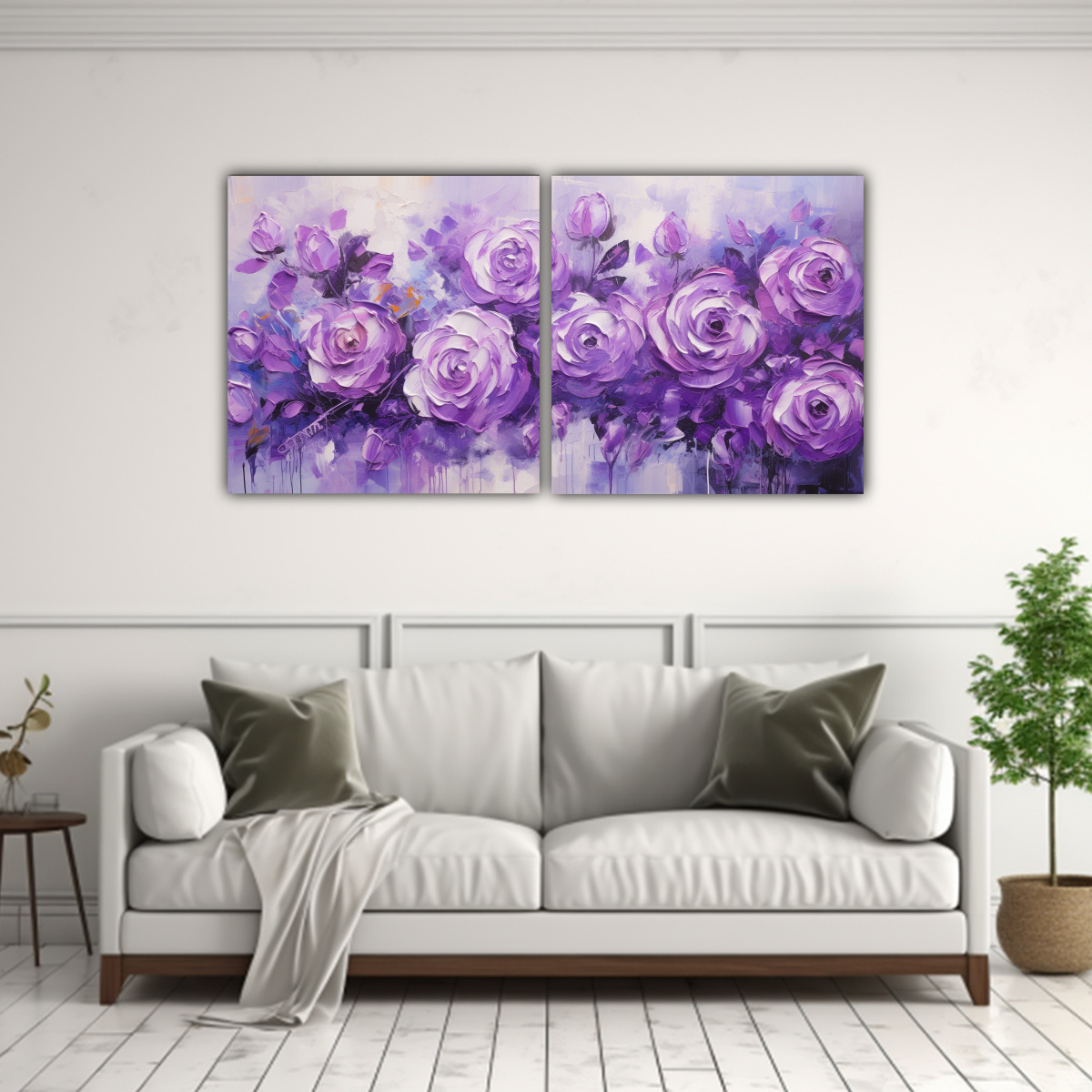 CUADRO INSPIRADOR PERSPECTIVA DE ROSAS PÚRPURAS 100X50 CM - 2
