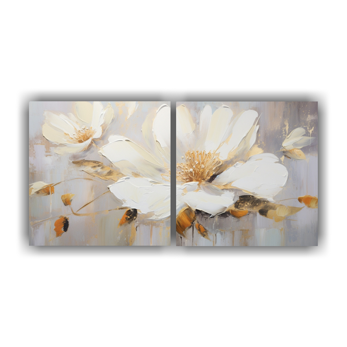 PINTURA LIENZO NATURALEZA VIVA ESTILO FLOR BLANCA 160X80 CM - 1