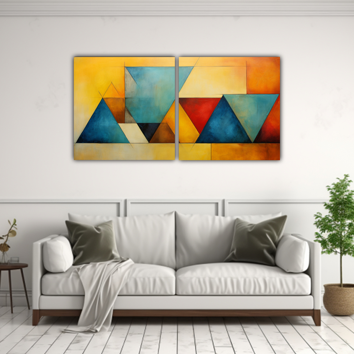 CUADROS ABSTRACTOS FINAS LÍNEAS VIDA CON 60X30 CM - 2