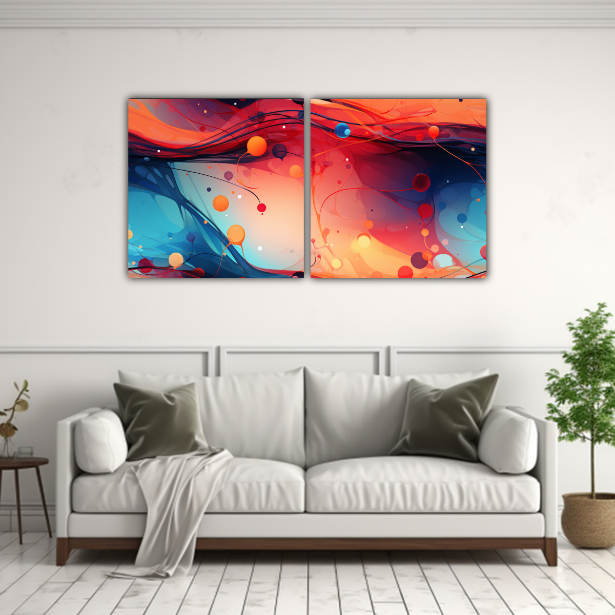CUADRO ABSTRACTO MODERNO JOHN HARRIS EN TEMÁTICA 60X30 CM - 2