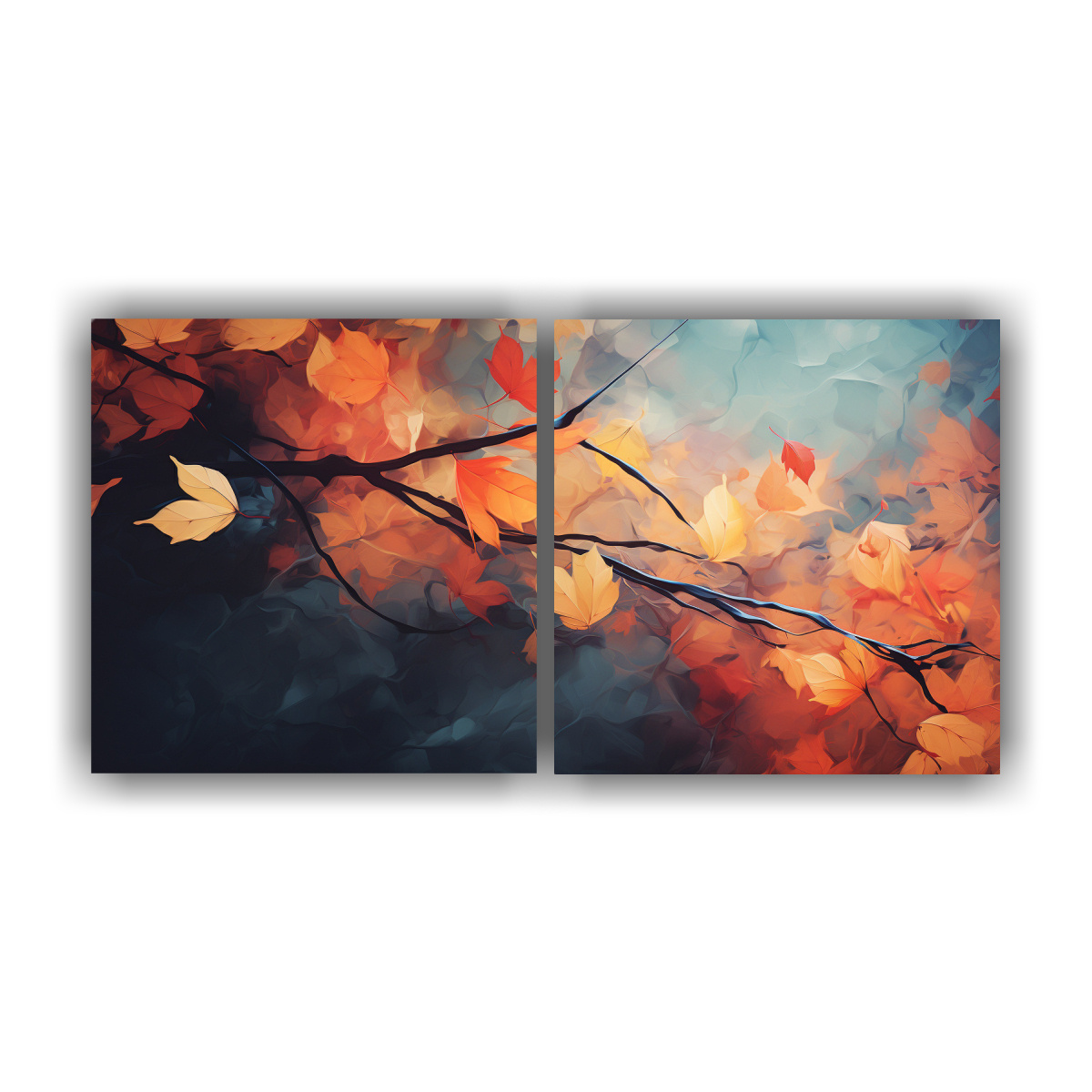 PINTURAS DECORATIVAS ABSTRACTAS DE FOLLAJE 40X20 CM - 1
