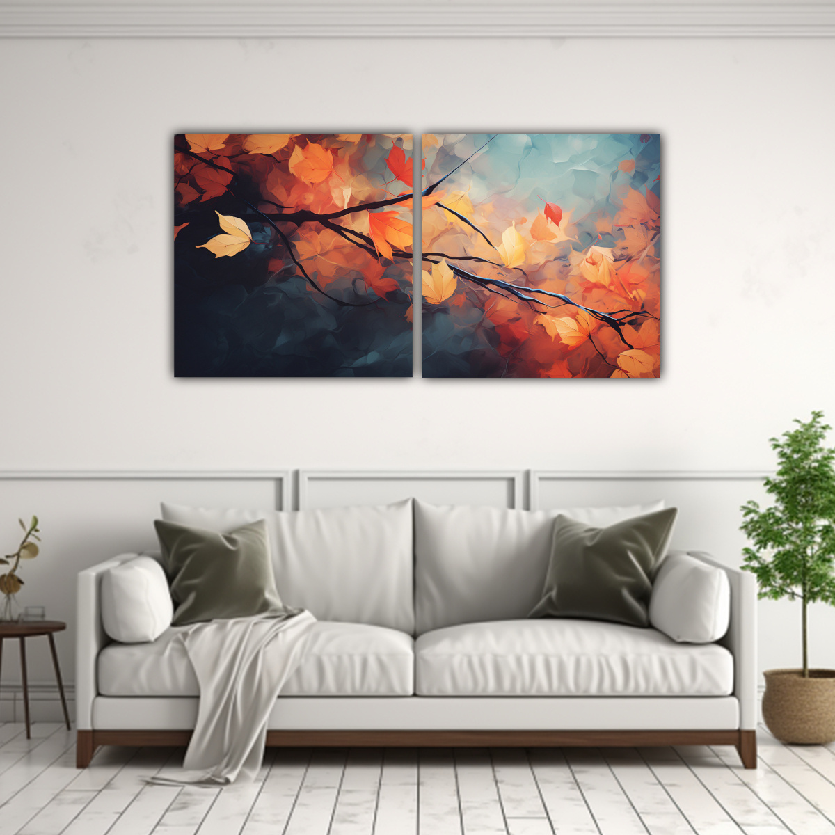 PINTURAS DECORATIVAS ABSTRACTAS DE FOLLAJE 40X20 CM - 2