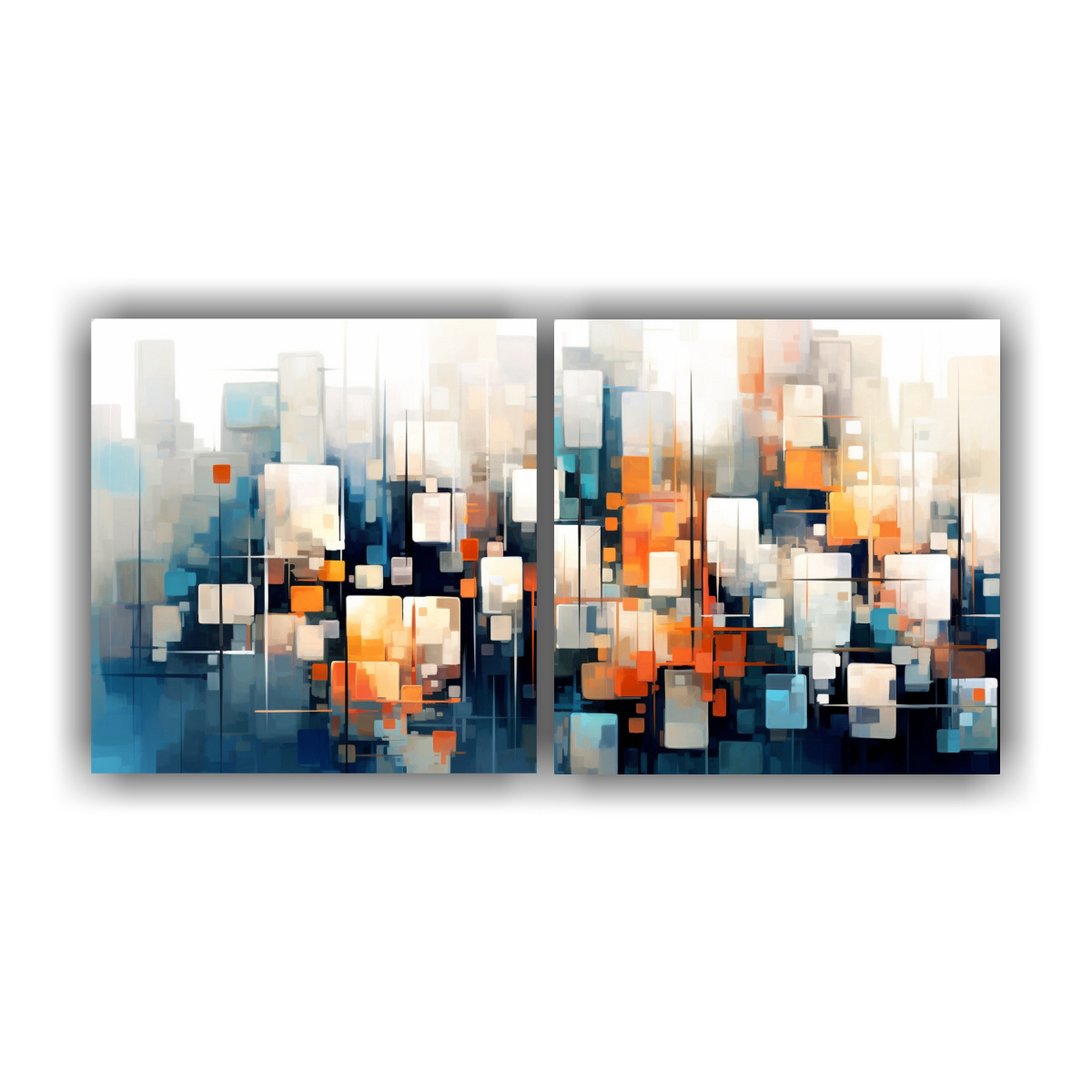 CUADROS ABSTRACTOS INTENSOS CON FIGURAS DE COLOR 100X50 CM - 1