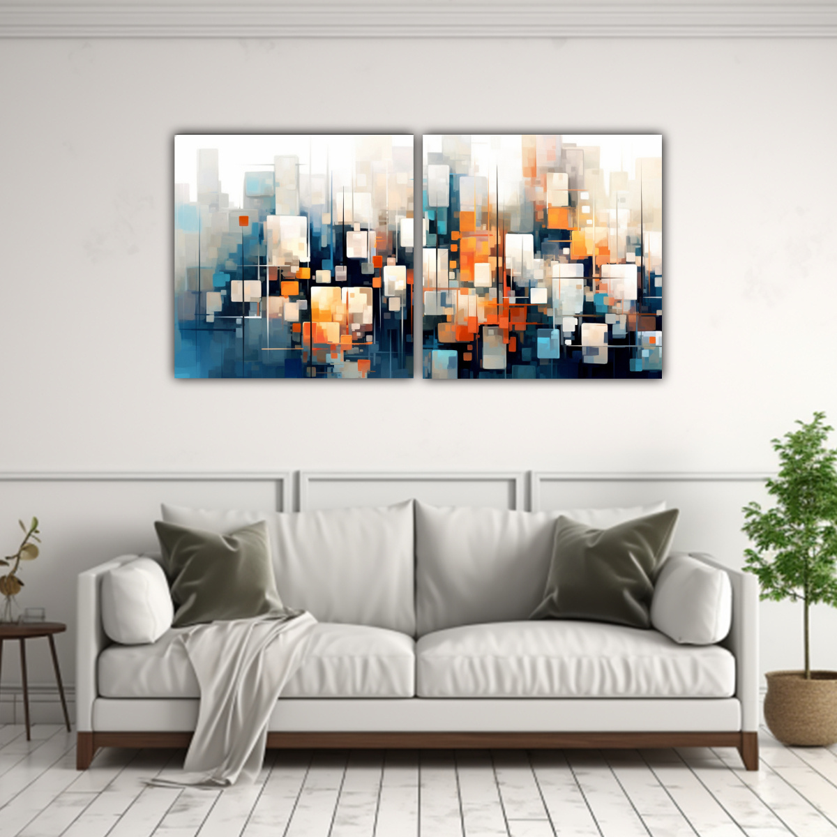 CUADROS ABSTRACTOS INTENSOS CON FIGURAS DE COLOR 100X50 CM - 2