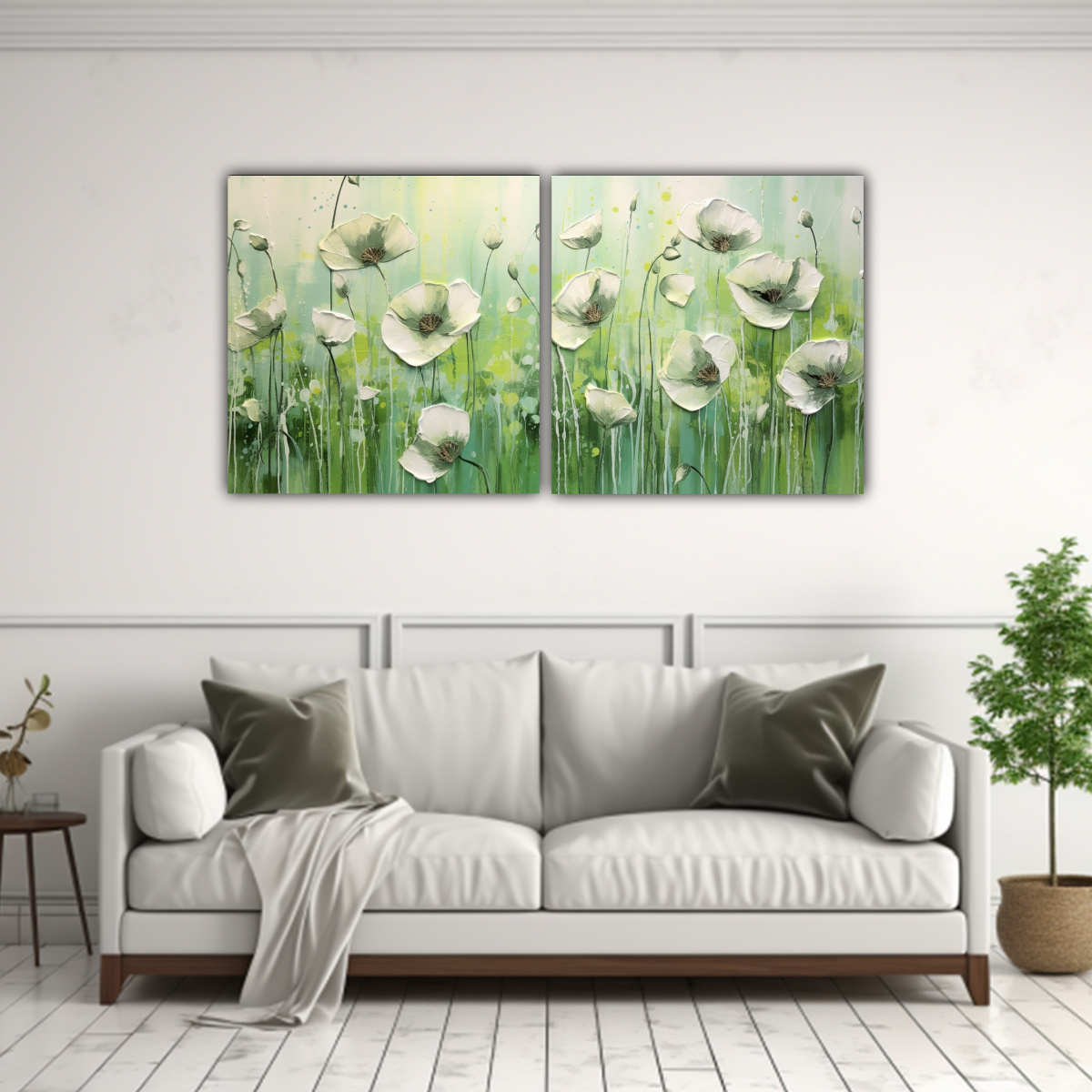 CUADRO DECORATIVO ESTILO HOGAR CON AMAPOLAS 160X80 CM - 2