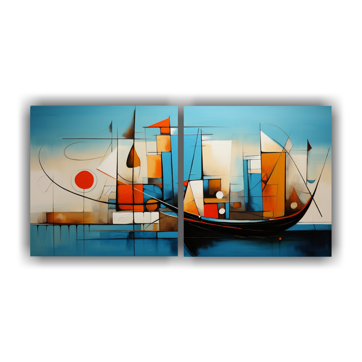 CUADROS DE MARINAS ABSTRACTAS DE BELLEZA NATURAL 120X60 CM - 1
