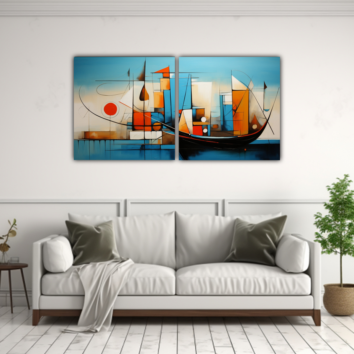 CUADROS DE MARINAS ABSTRACTAS DE BELLEZA NATURAL 120X60 CM - 2