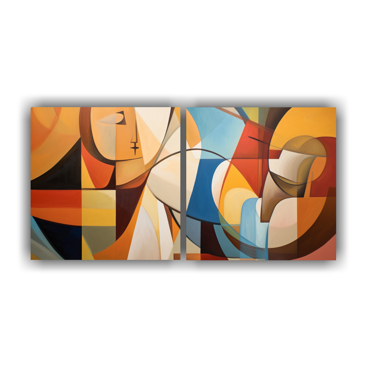 PINTURAS ABSTRACTAS INSPIRADAS EN EL CUBISMO CON 140X70 CM - 1