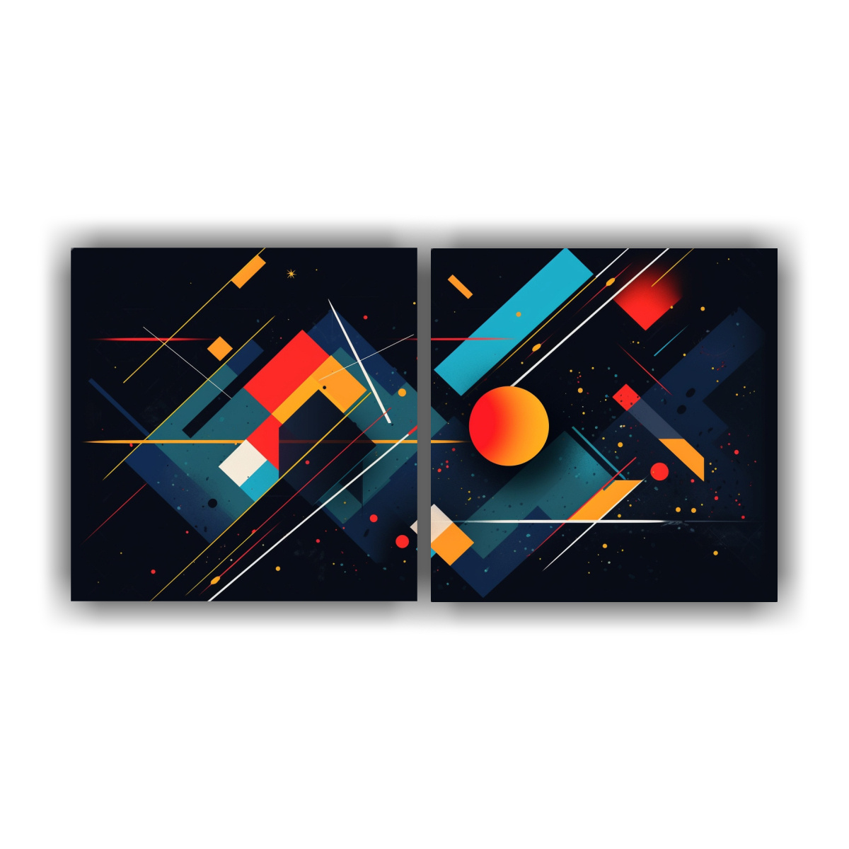 PINTURAS DECORATIVAS ABSTRACTAS GEOMÉTRICAS 100X50 CM - 1