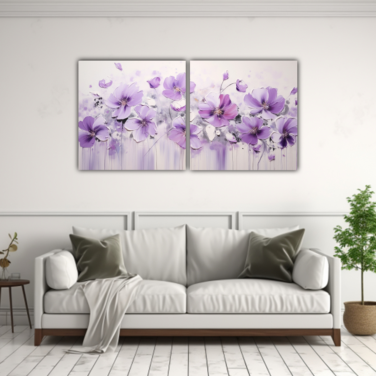 CUADROS CÁLIDOS PARA SALON, PINTURA ACRÍLICA 80X40 CM - 2