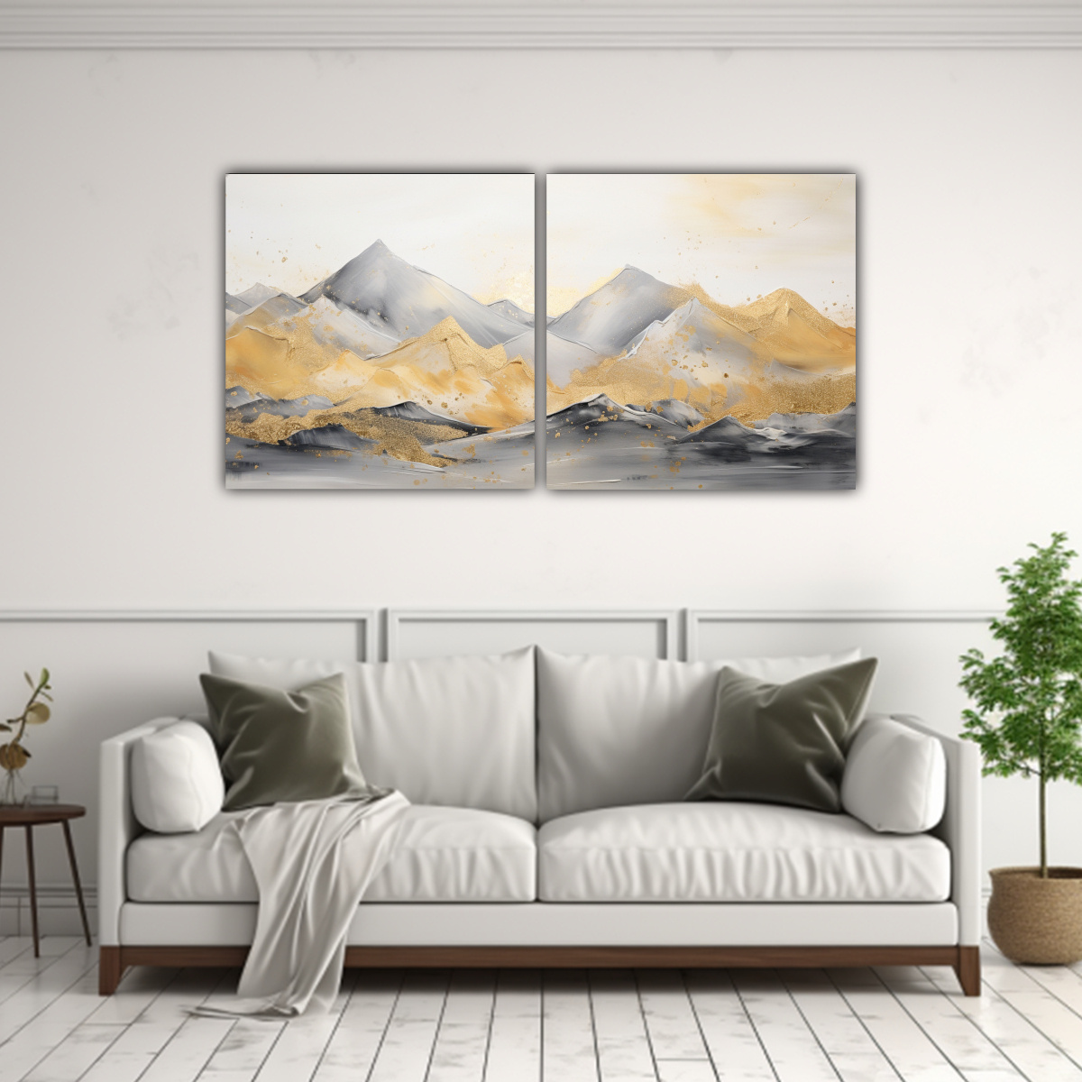 CUADROS ESTILIZADOS DE PAISAJES DE MONTAÑA CON 160X80 CM - 2