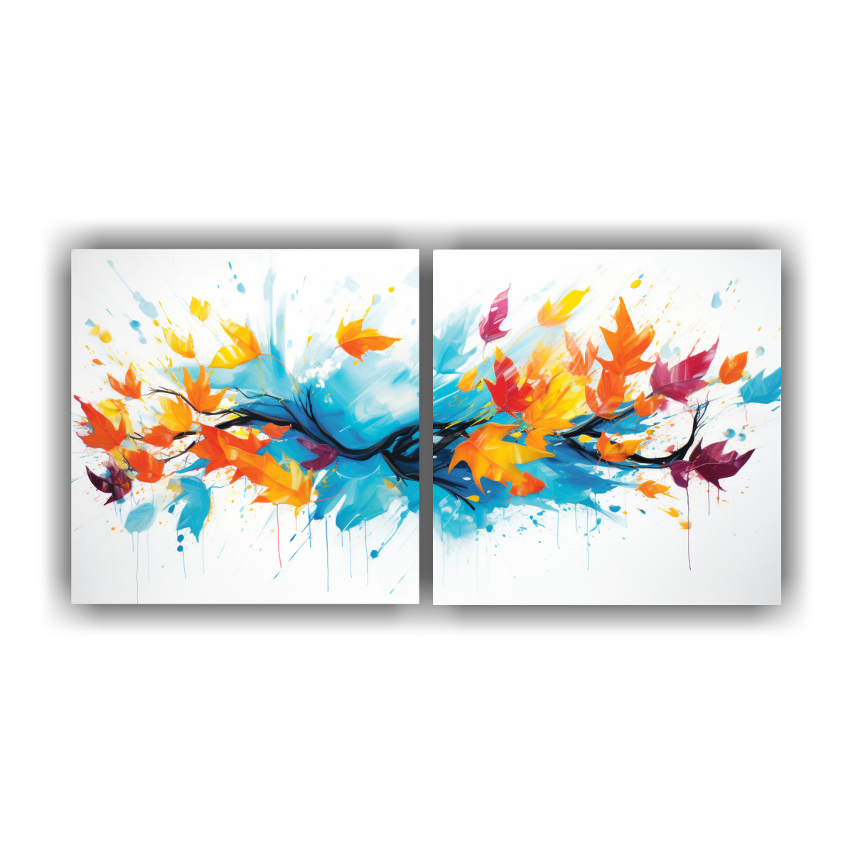 PINTURAS DE DECORACIÓN INSPIRADORAS CON HOJAS 40X20 CM - 1