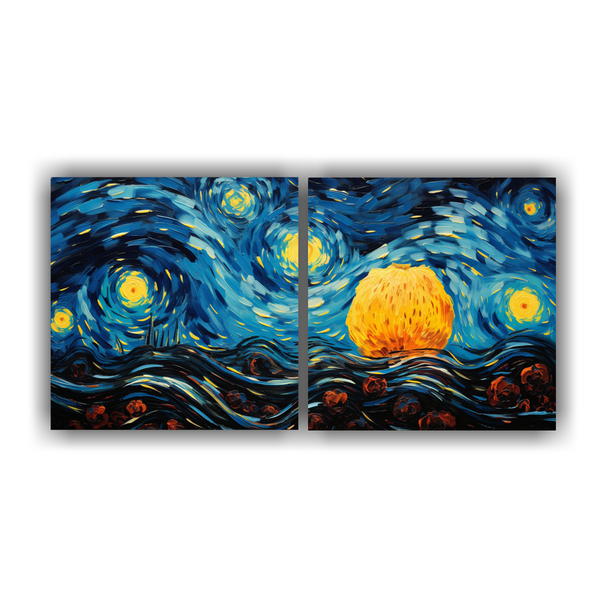 CUADRO DE BASTIDOR CON FINAS LÍNEAS INSPIRADO EN 100X50 CM - 1