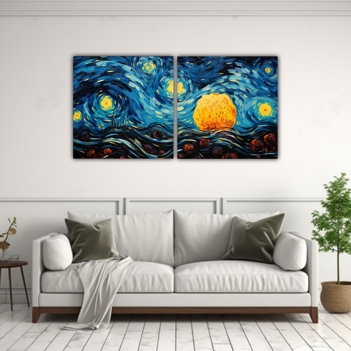CUADRO DE BASTIDOR CON FINAS LÍNEAS INSPIRADO EN 100X50 CM - 2