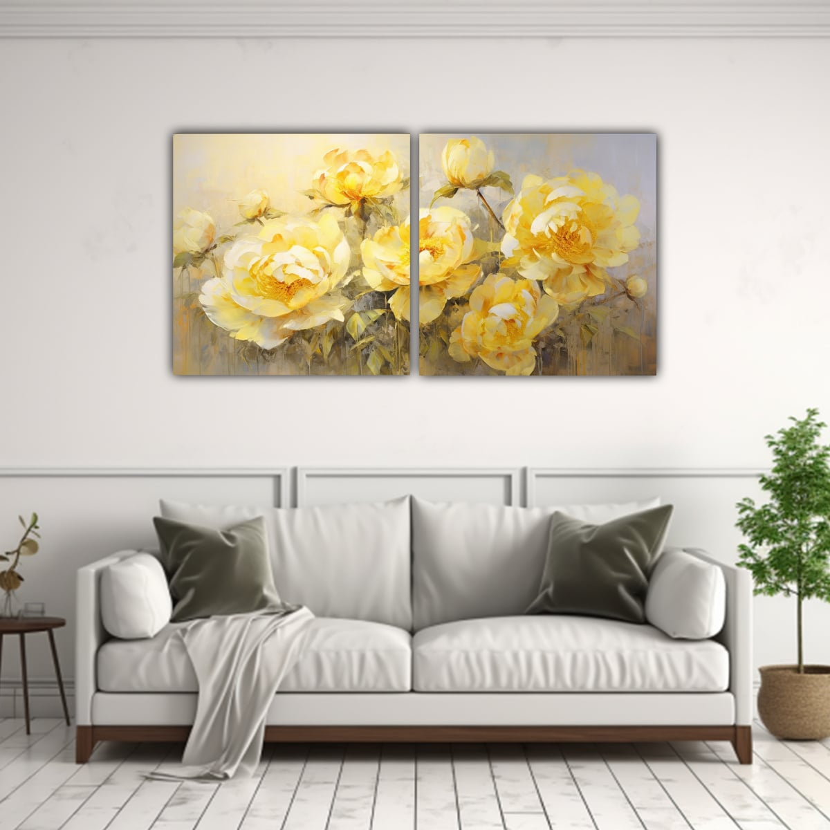 DOS COMPOSICIONES MODERNAS ESCENARIO DE AMAPOLAS 60X30 CM - 2