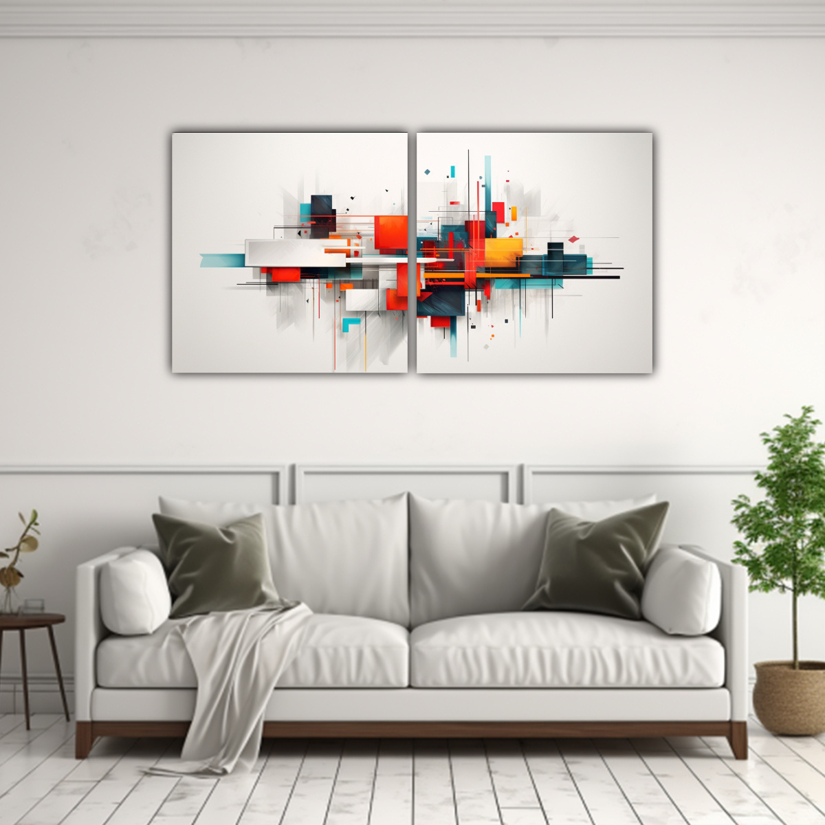 CUADROS ABSTRACTOS EN RELIEVE MINIMALISTAS 160X80 CM - 2