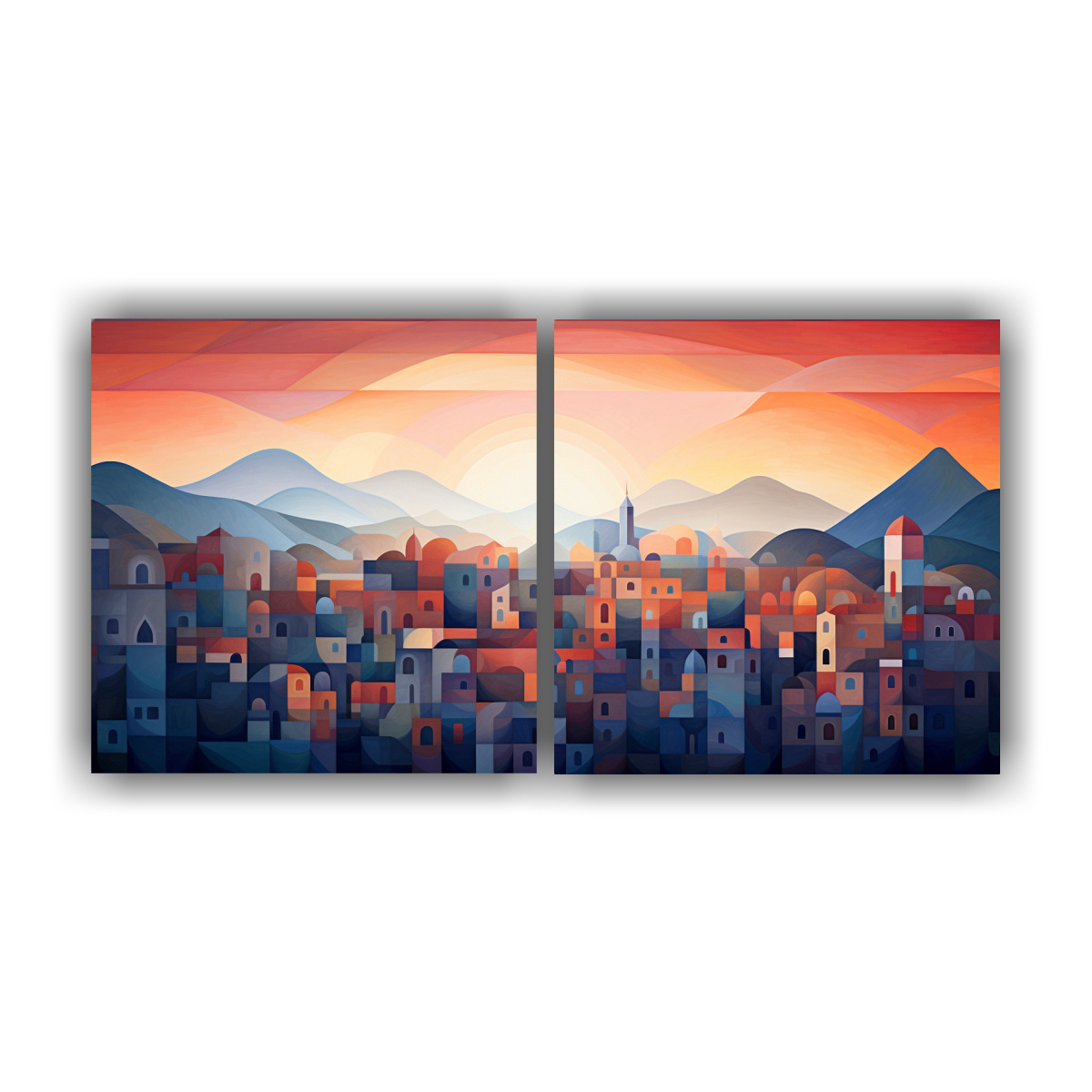 PINTURAS DECORATIVAS DE AMANECERES CON GRADIENTES 160X80 CM - 1