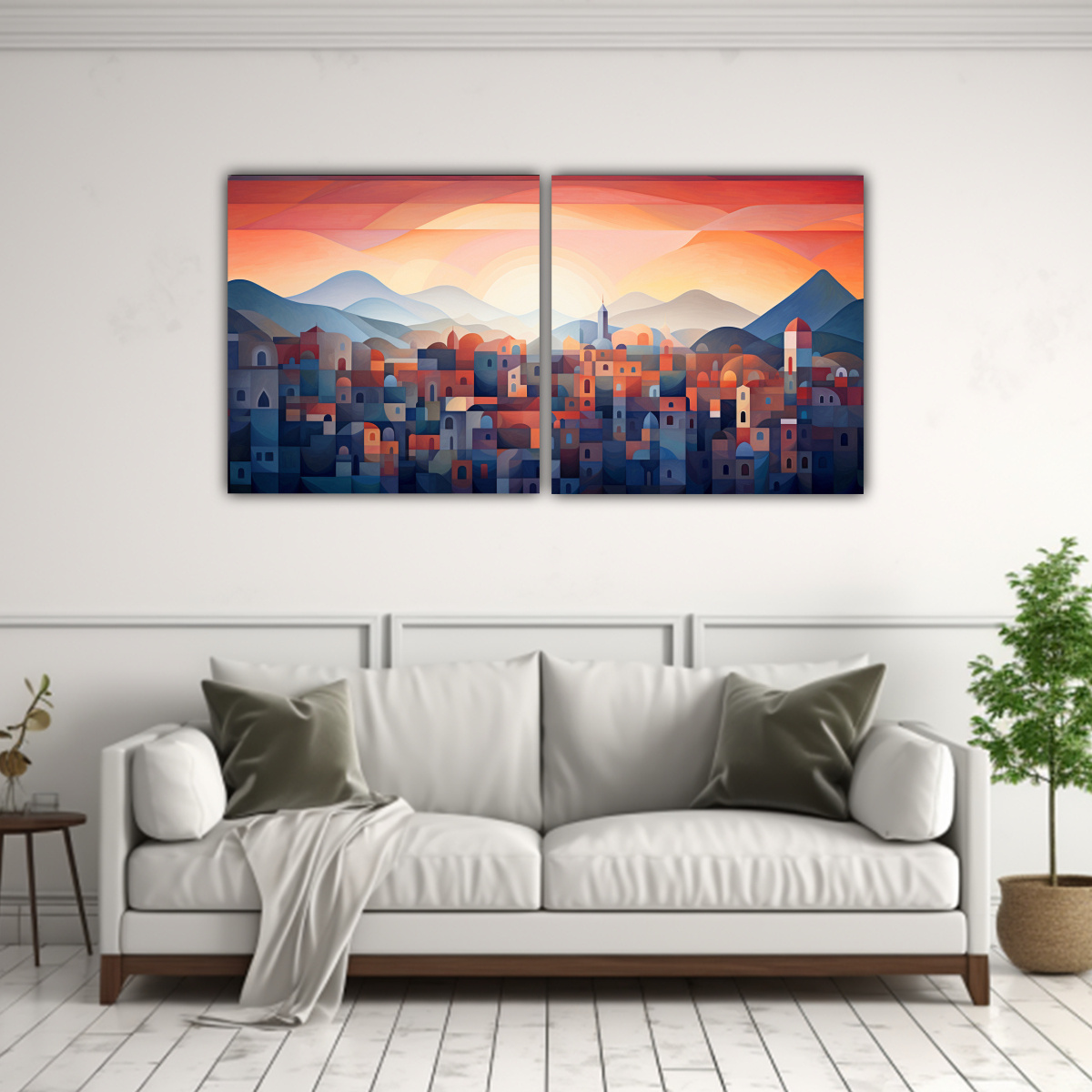 PINTURAS DECORATIVAS DE AMANECERES CON GRADIENTES 160X80 CM - 2
