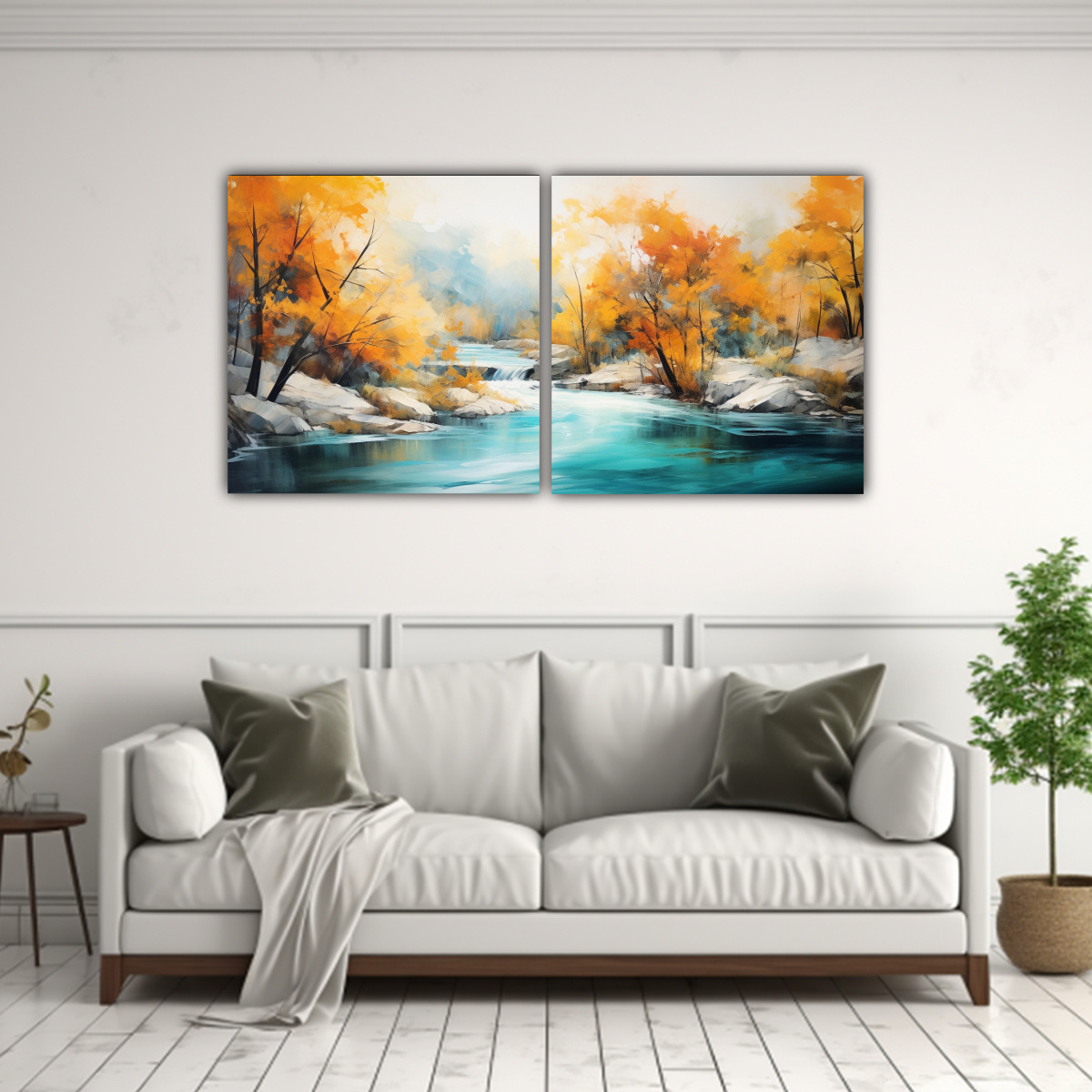 PINTURAS DECORATIVAS DE FLUJO ABSTRACTO DE UN 120X60 CM - 2