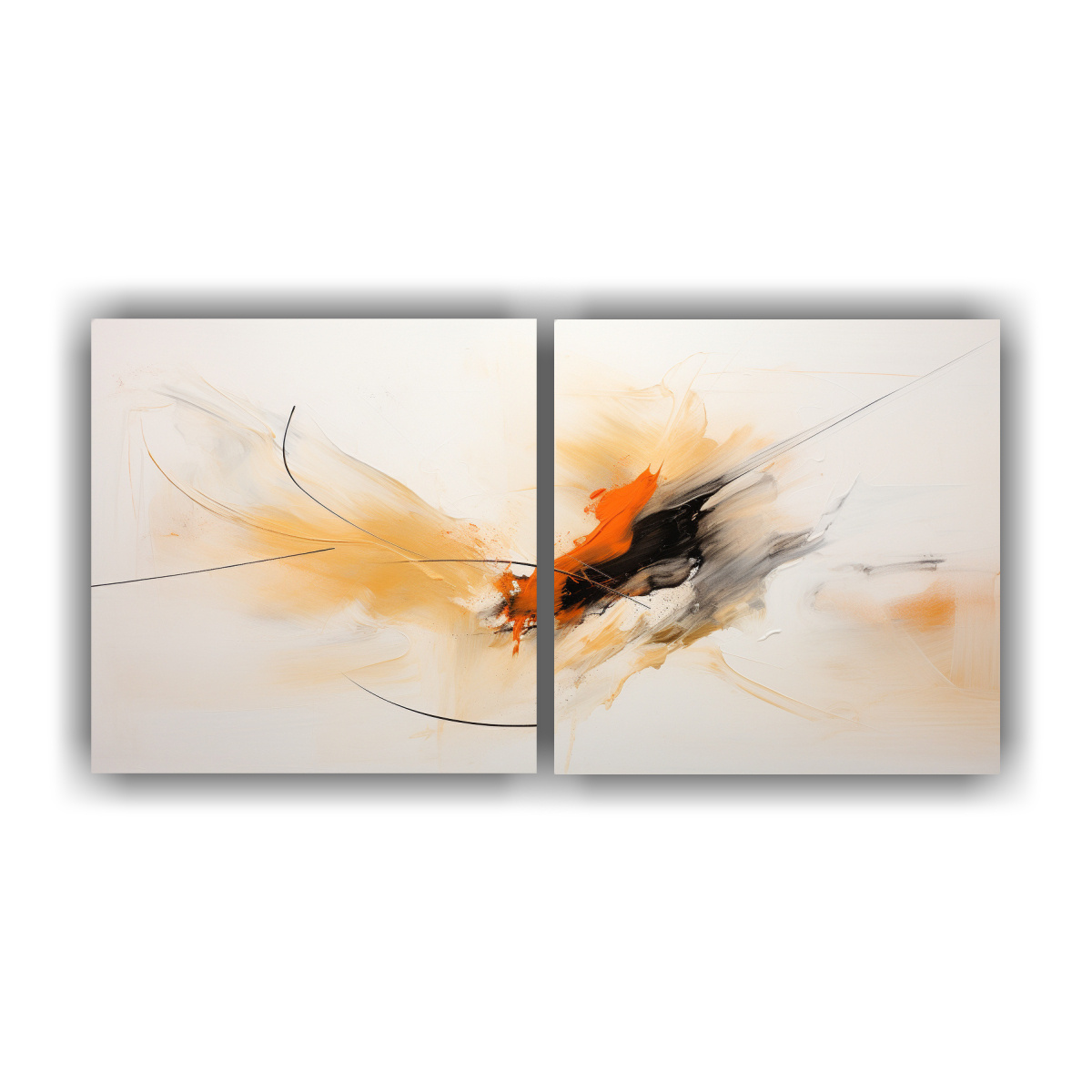 SET 2 PINTURAS DE PARED ABSTRACTAS ESTILO BOHO 120X60 CM - 1