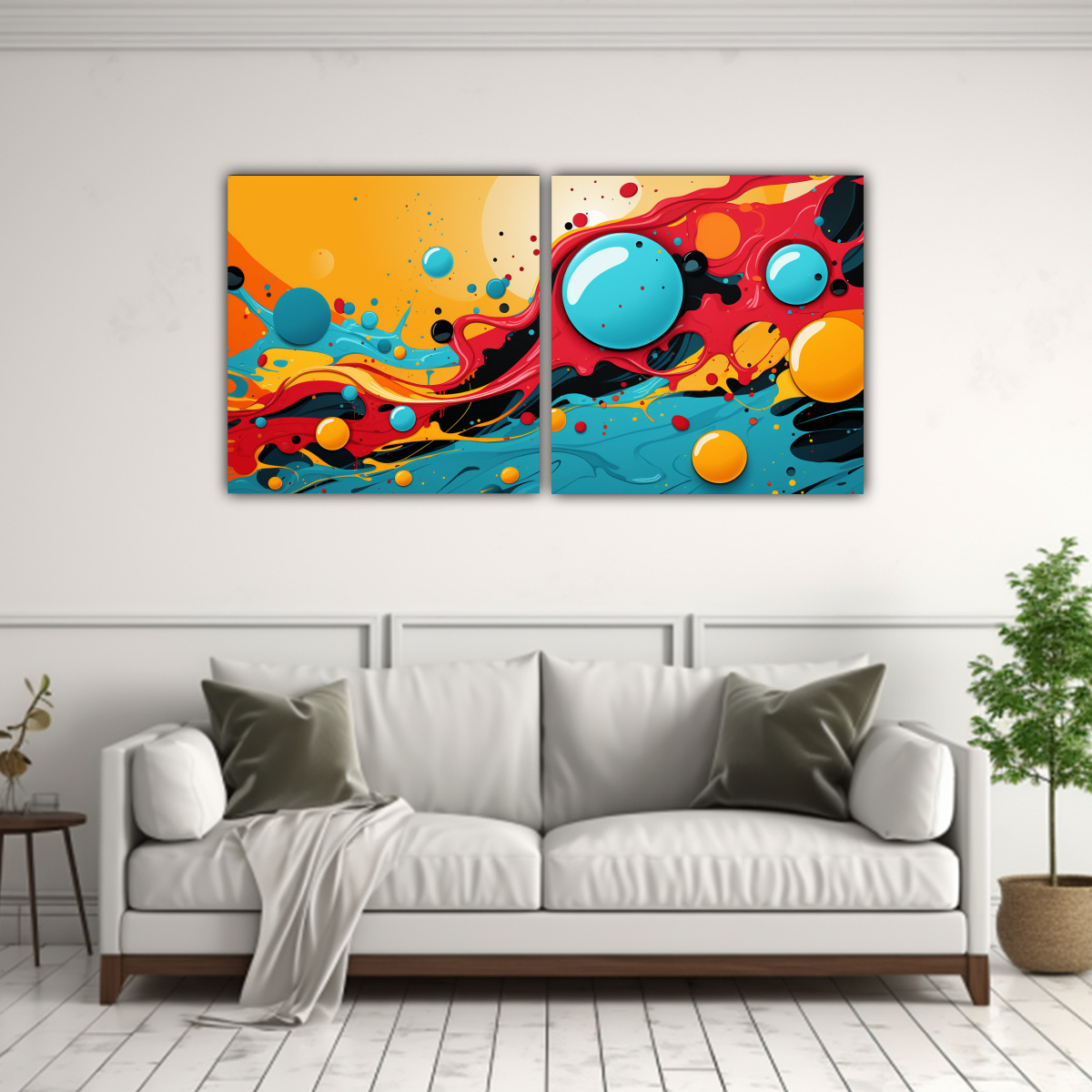 CUADROS ABSTRACTOS INTENSOS DISEÑO POPART MOBILE 160X80 CM - 2