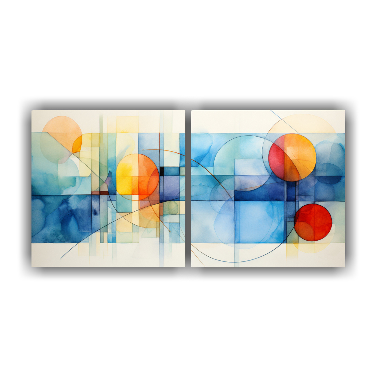 CONJUNTO 2 LIENZOS TELA VINTAGE VIDA ABSTRACTA 140X70 CM - 1