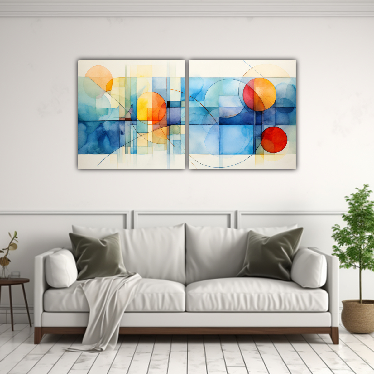 CONJUNTO 2 LIENZOS TELA VINTAGE VIDA ABSTRACTA 140X70 CM - 2