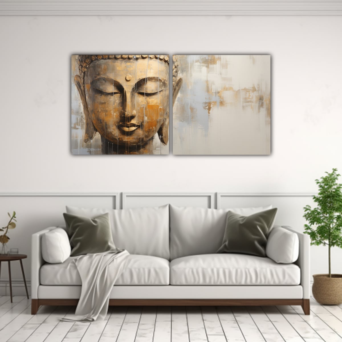 PINTURAS DECORATIVAS DE LIENZO ABSTRACTO DE BUDA 120X60 CM - 2