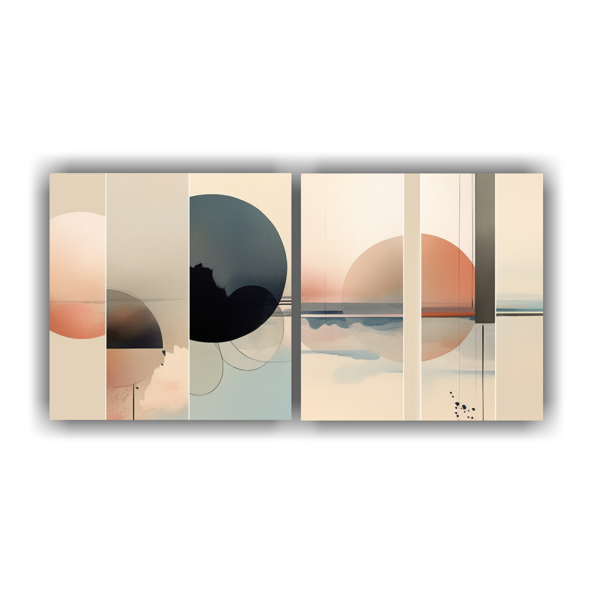 PINTURAS DE ARTE ABSTRACTO Y MINIMALISTA CON 40X20 CM - 1