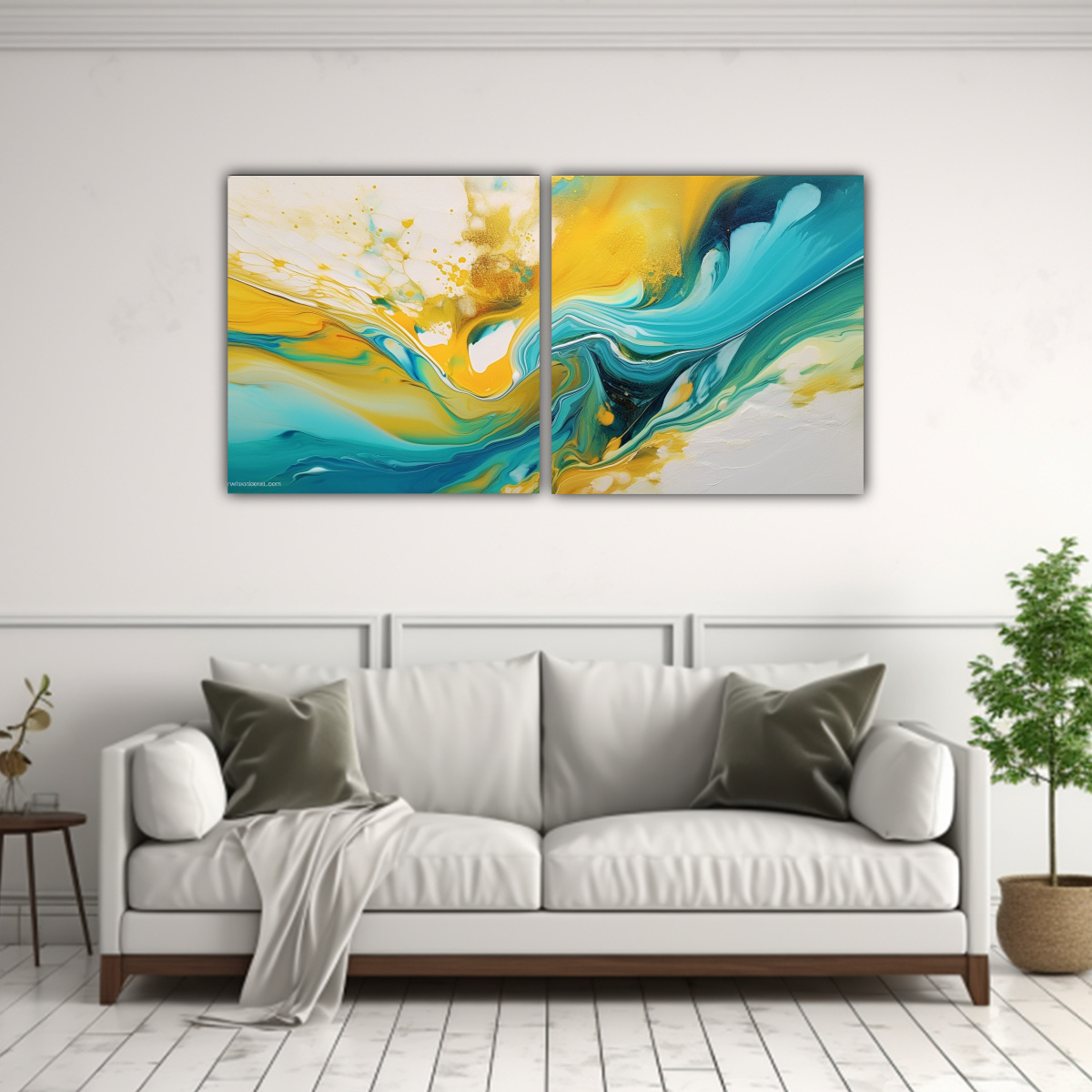 PINTURA VINTAGE DE SALÓN CON TÉCNICA CHINA DE 100X50 CM - 2