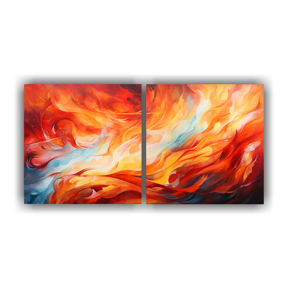 ARTES DE PARED MODERNO ABSTRACTO EN ROJOS CÁLIDOS 160X80 CM - 1