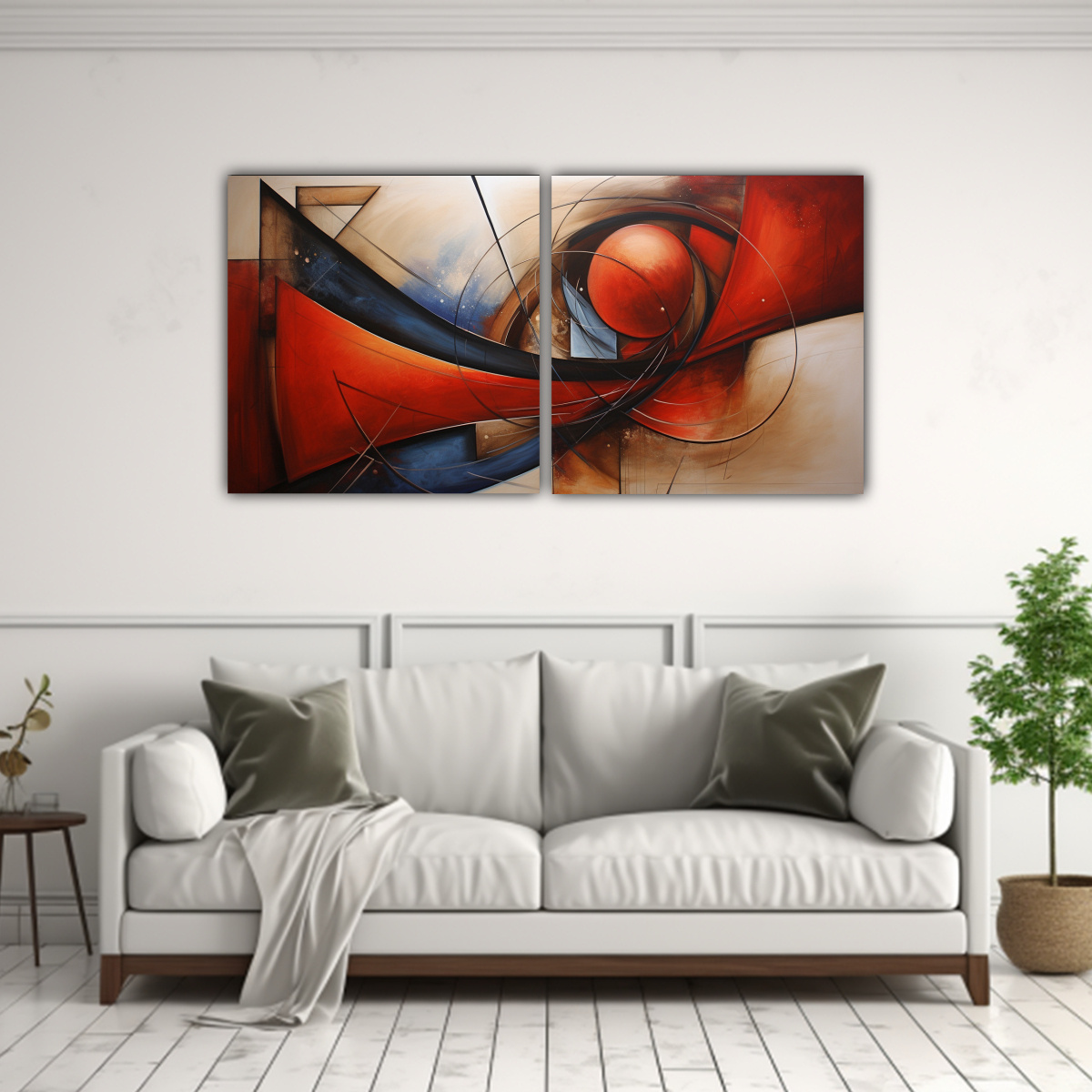 PINTURA ABSTRACTA MODERNA DECORATIVA, COLORES EN 140X70 CM - 2