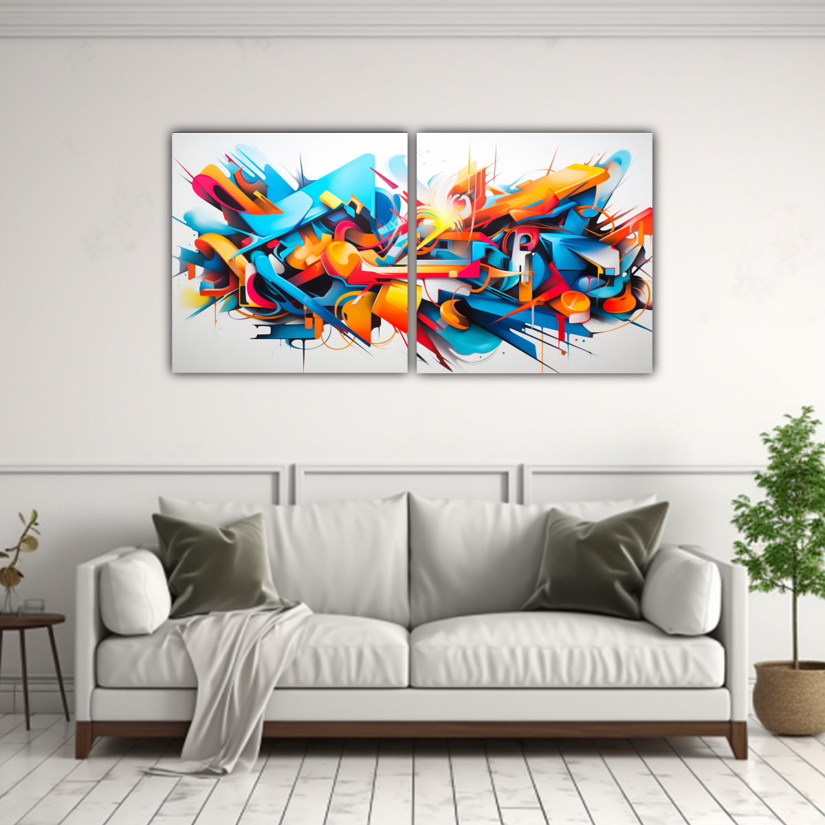CUADRO ABSTRACTO DE PARED INSPIRADO EN LA 60X30 CM - 2