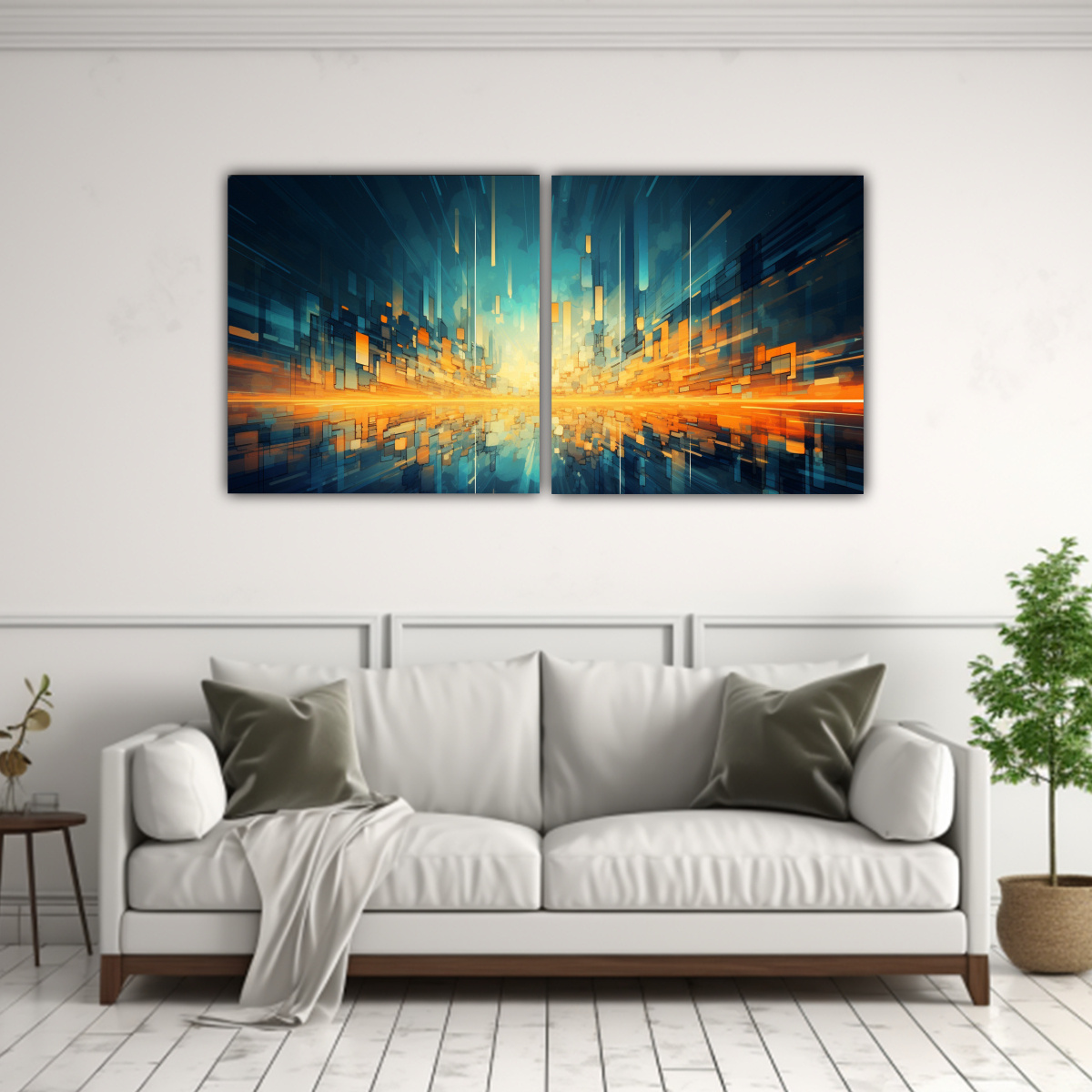 DOS LIENZOS MODERNO REGALO DE IMPRESIÓN DIGITAL 80X40 CM - 2