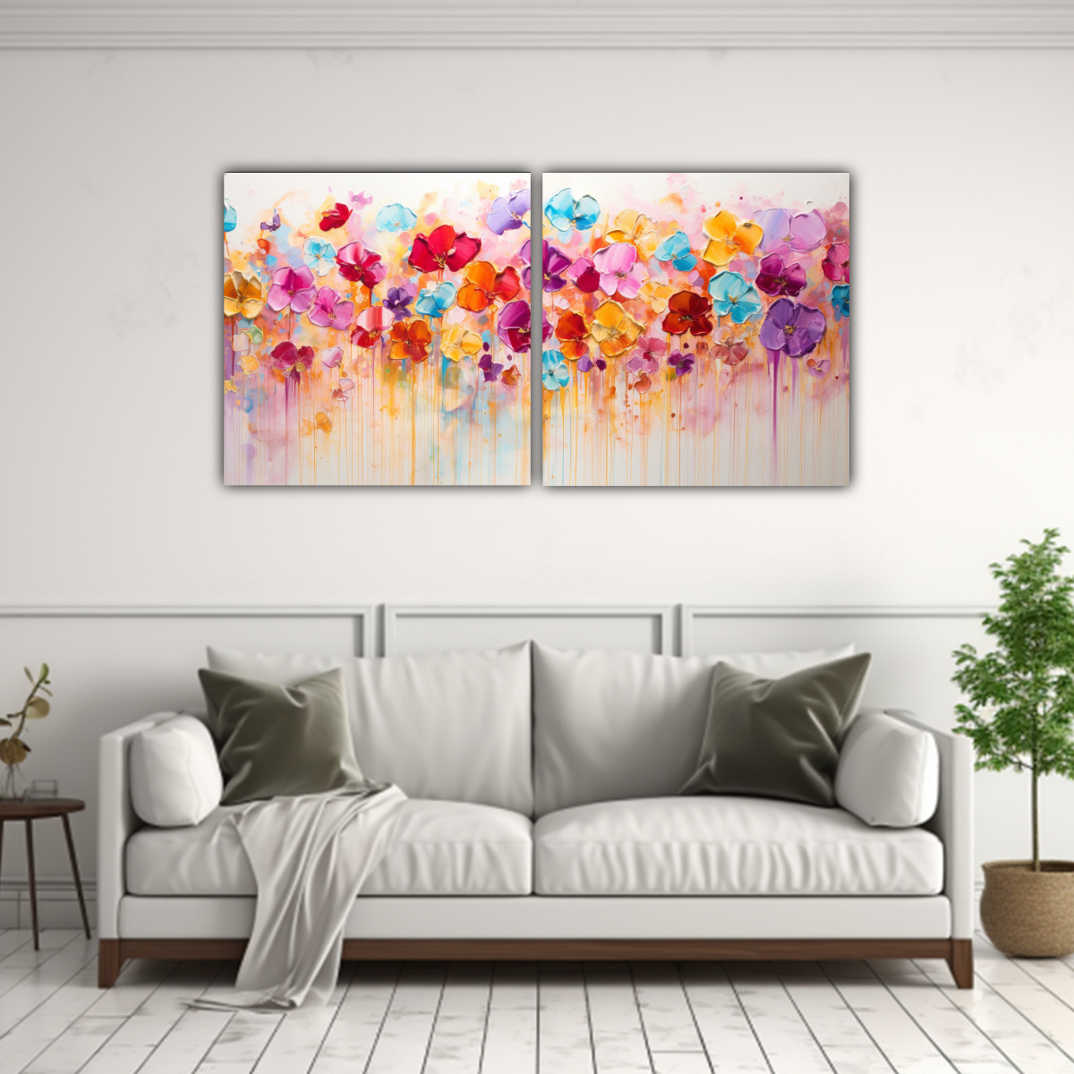 PINTURA ACRÍLICA INSPIRACIÓN ESQUEMA EN LIENZO 80X40 CM - 2