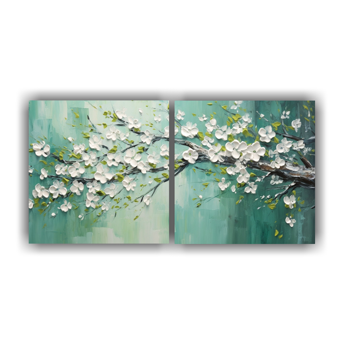 PINTURA EN LIENZO DE CEREZOS VERDES CON 160X80 CM - 1