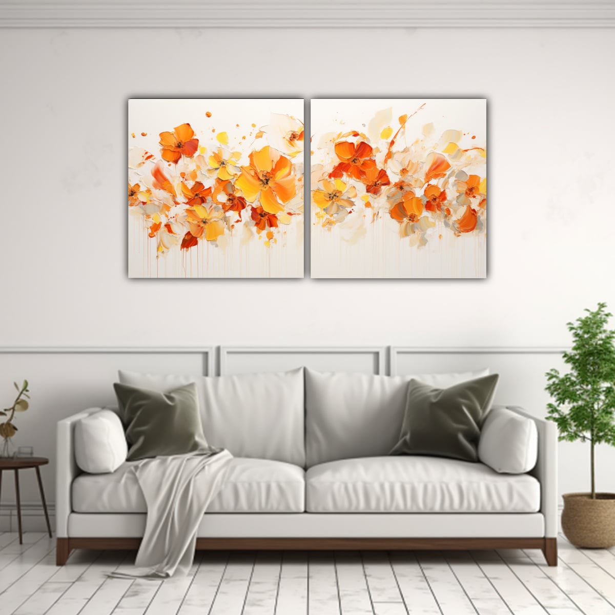 PINTURA ACRÍLICA SIN COSTURAS EN BLANCO DOS 80X40 CM - 2
