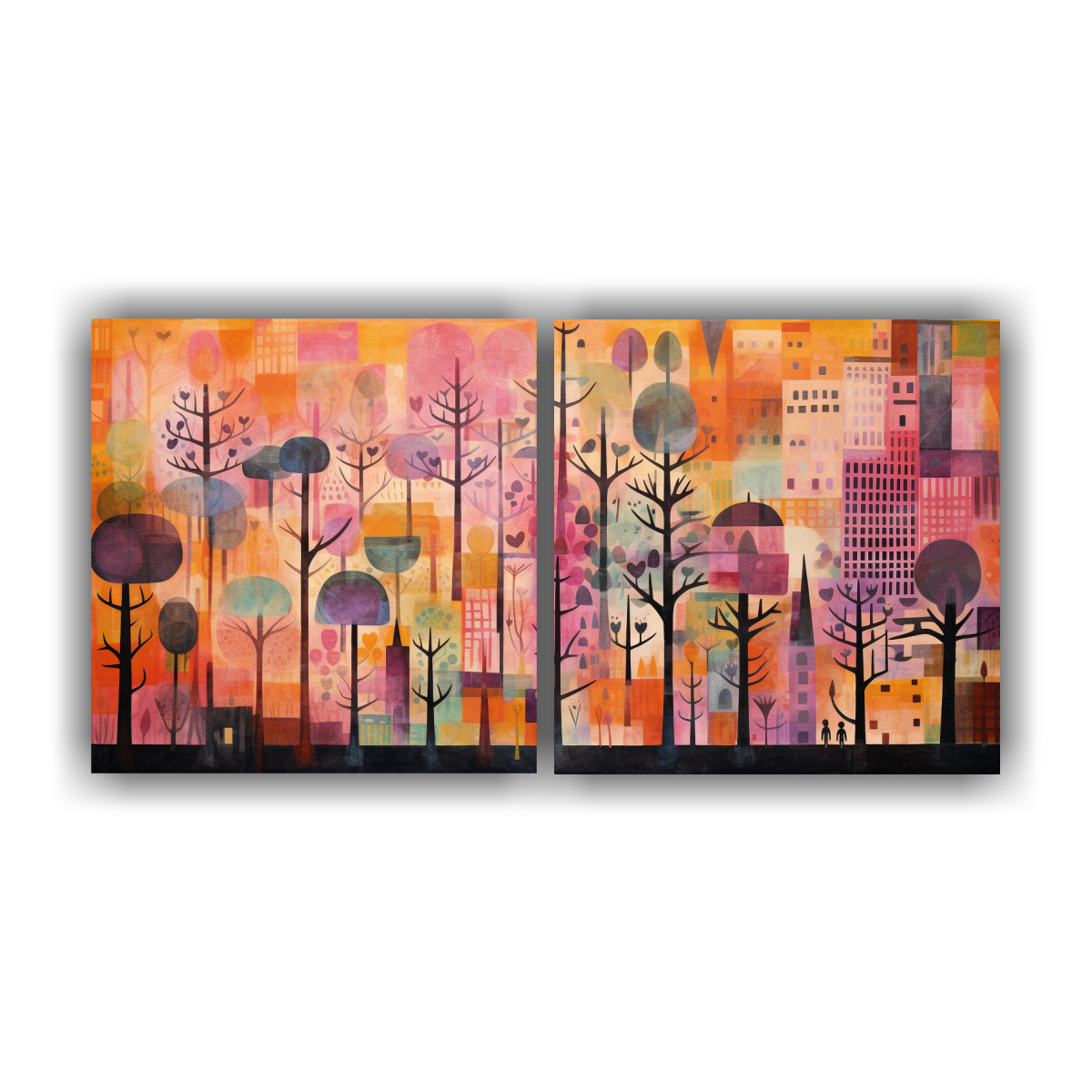 ARTES CALIDOS SET 2: PINTURAS DECORATIVAS DE ARTE 160X80 CM - 1