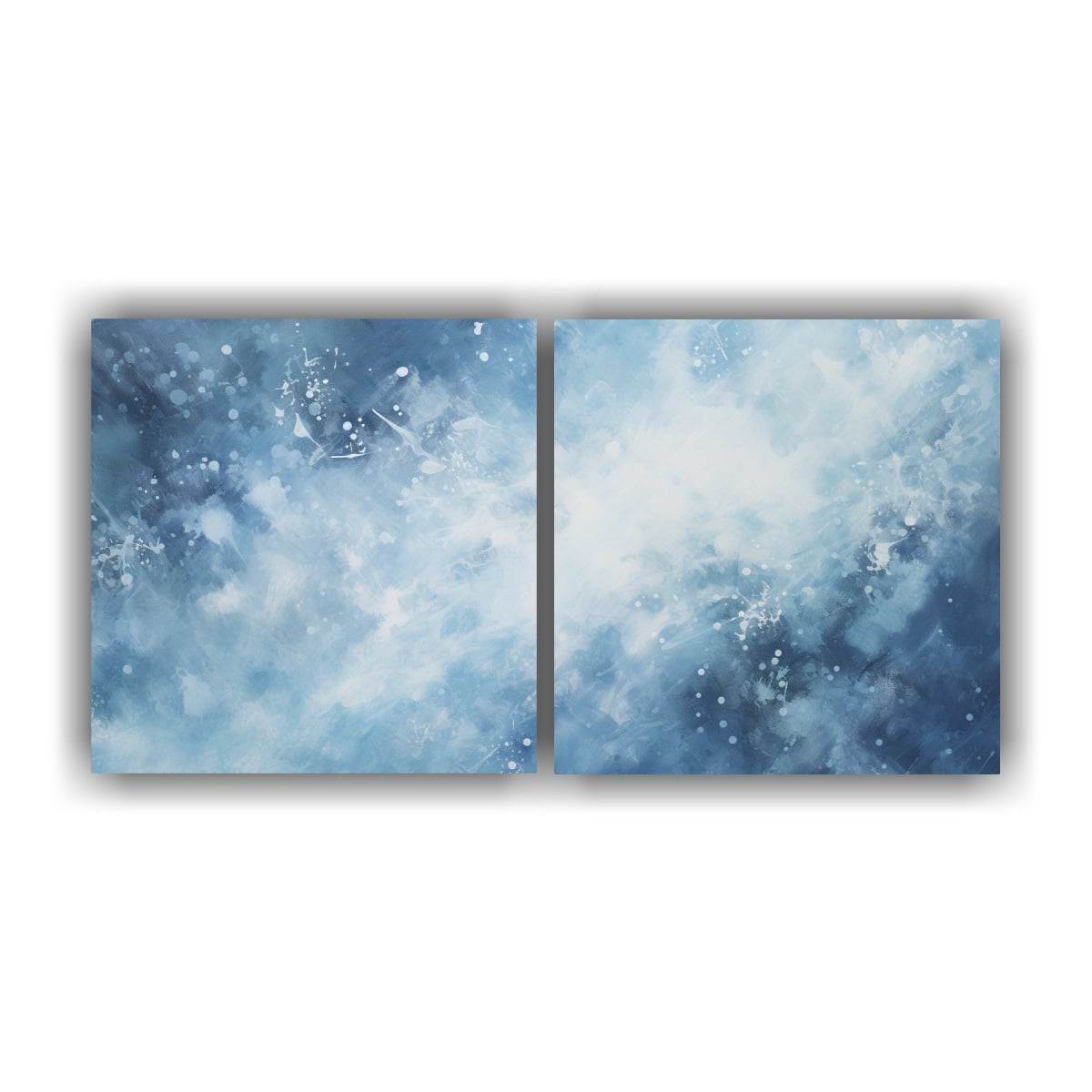 PINTURA DINÁMICA REPRESENTANDO TORMENTA DE NIEVE 60X30 CM - 1