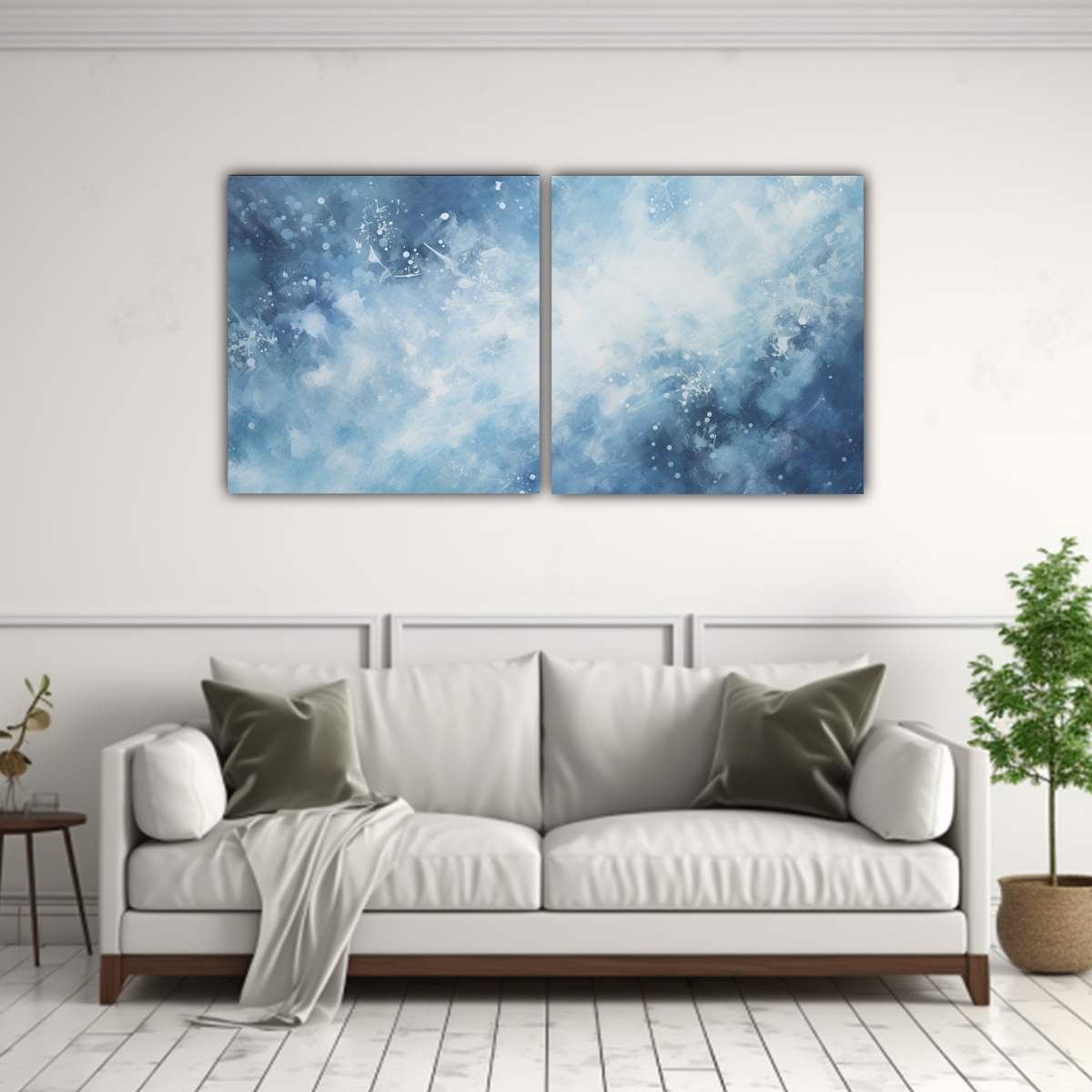PINTURA DINÁMICA REPRESENTANDO TORMENTA DE NIEVE 60X30 CM - 2