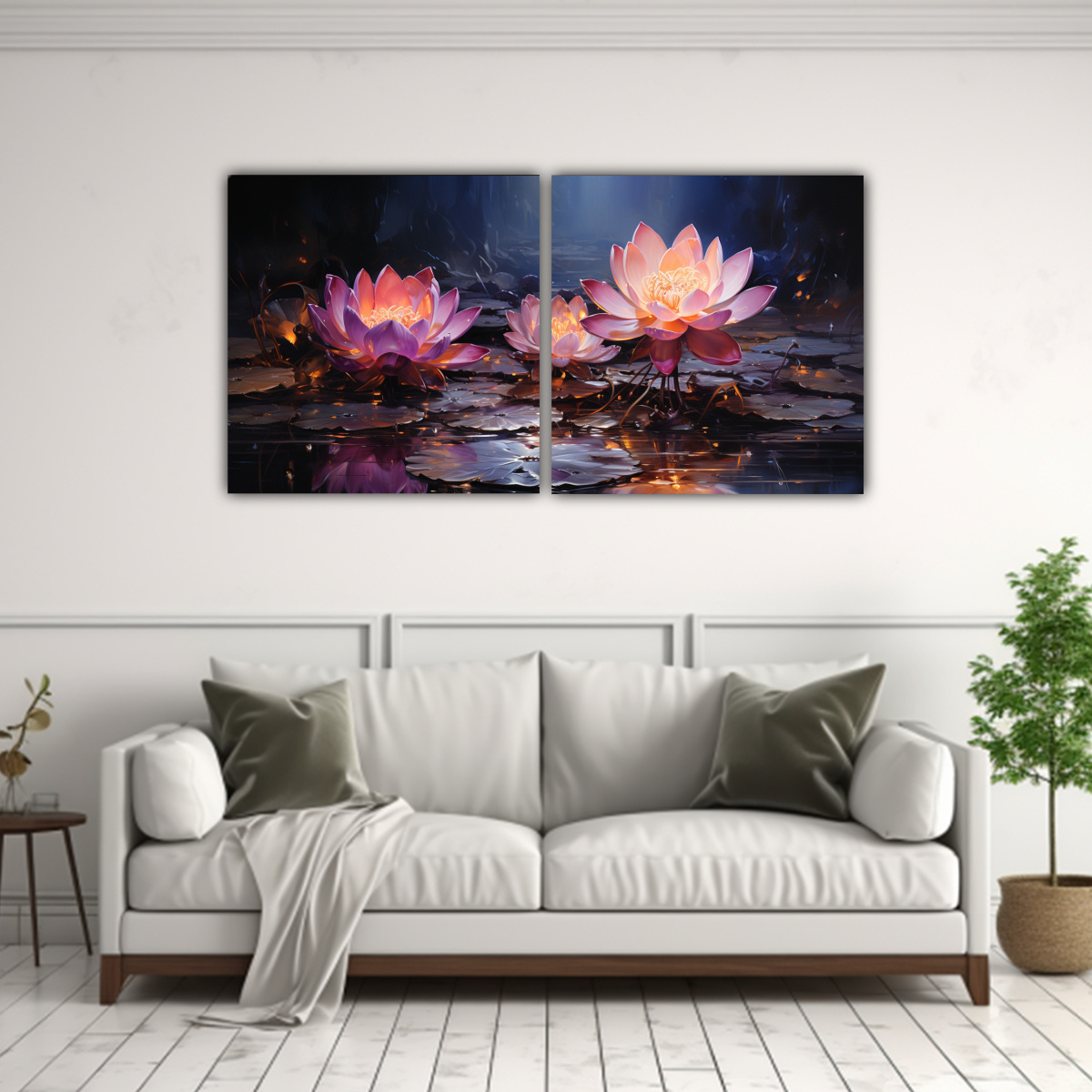 PINTURA LIENZO HERMOSO VITALIDAD LOTO NEGRO 120X60 CM - 2