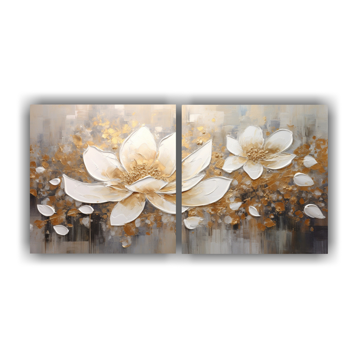 SET 2 PINTURAS LIENZO VINTAGE HABITACIÓN ESTILO 160X80 CM - 1